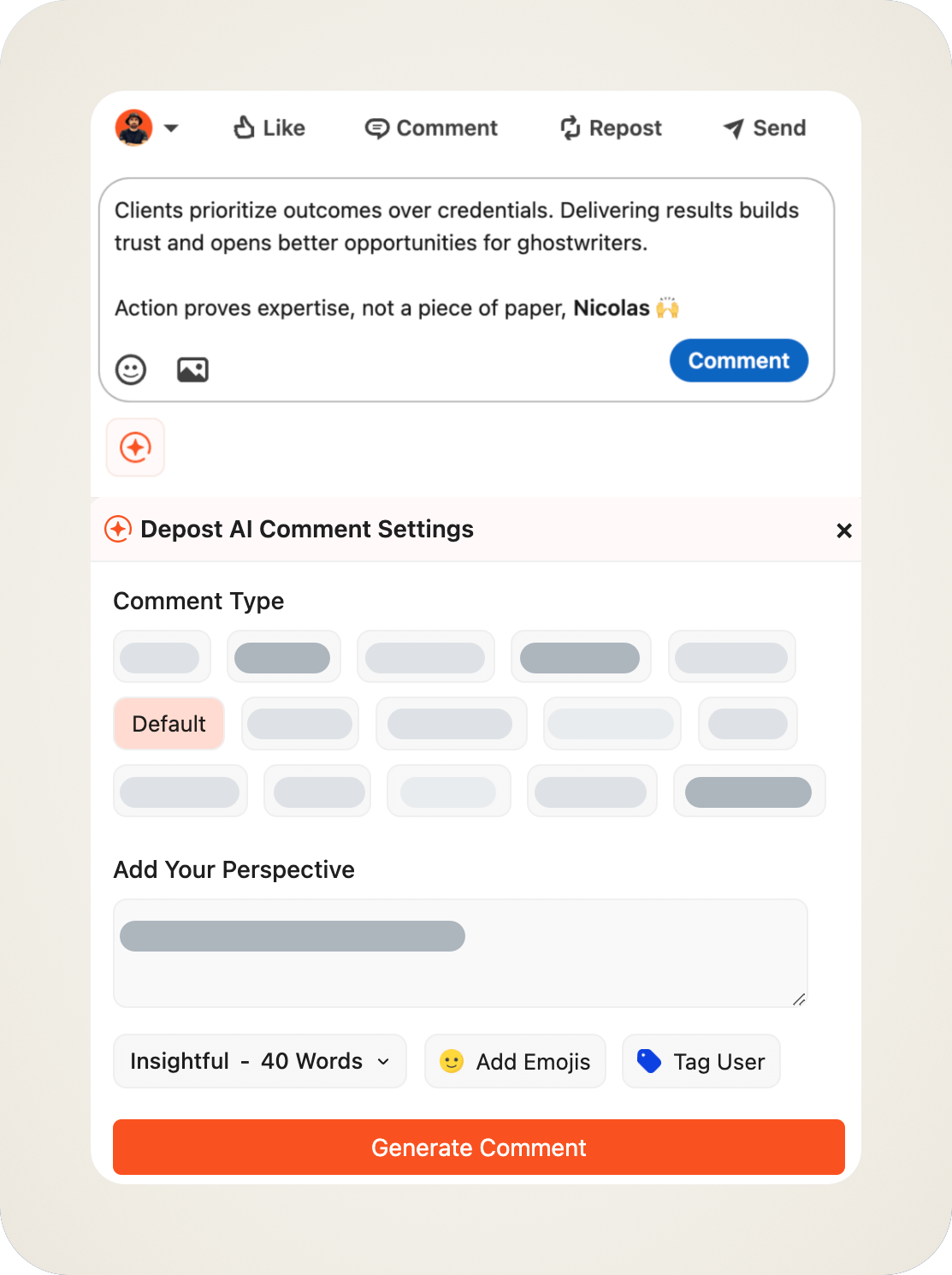 Comment Generator